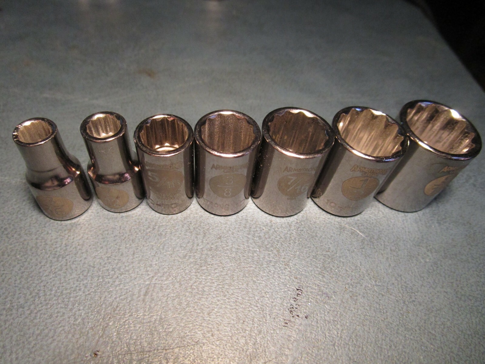 ARMSTRONG 12Pt. 1/4″ Drive Sockets 3/16 7/32 5/16 3/8 7/16 1/2 9/16