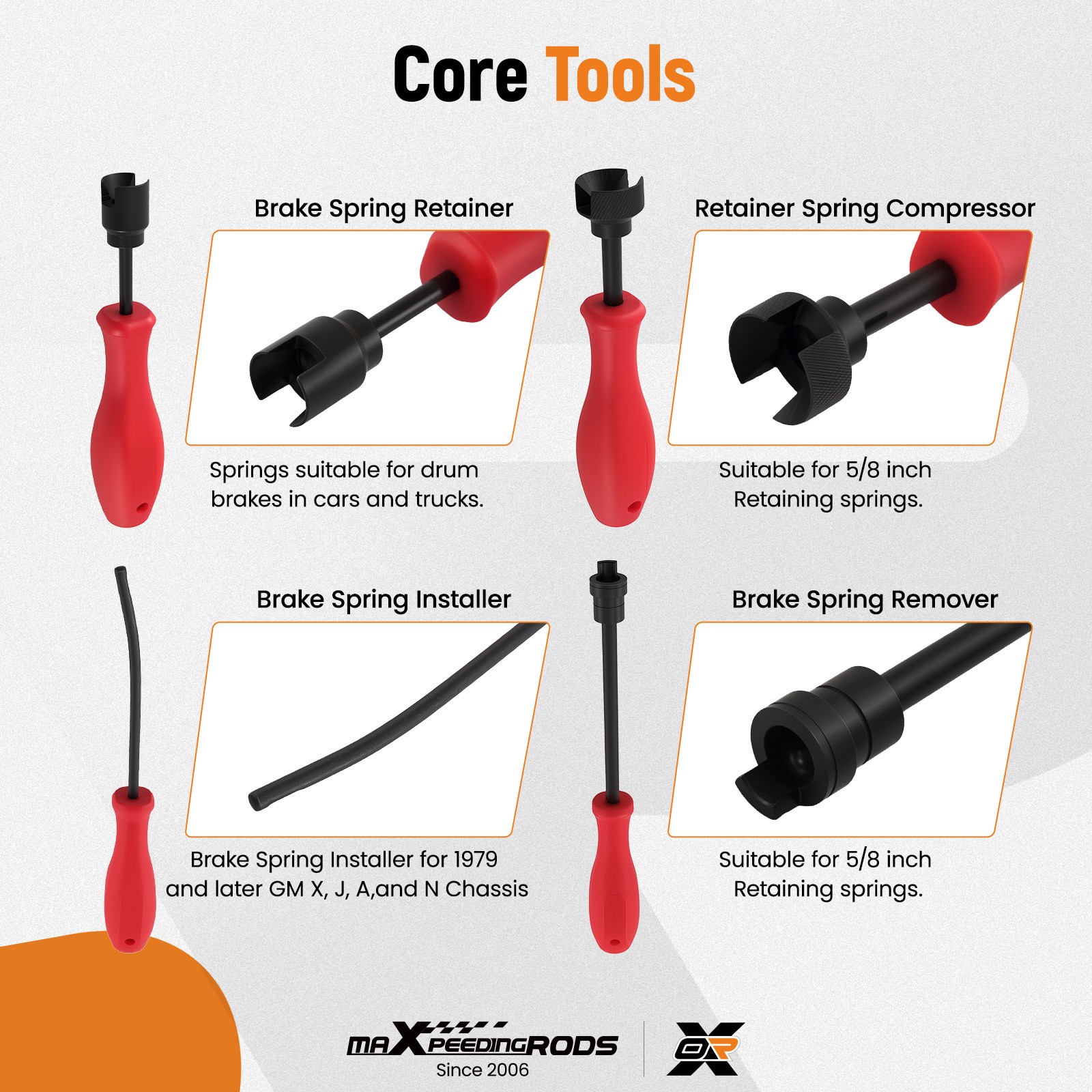 Removal Tool Kit for Automotive Drum Brakes for servicing drum brakes US