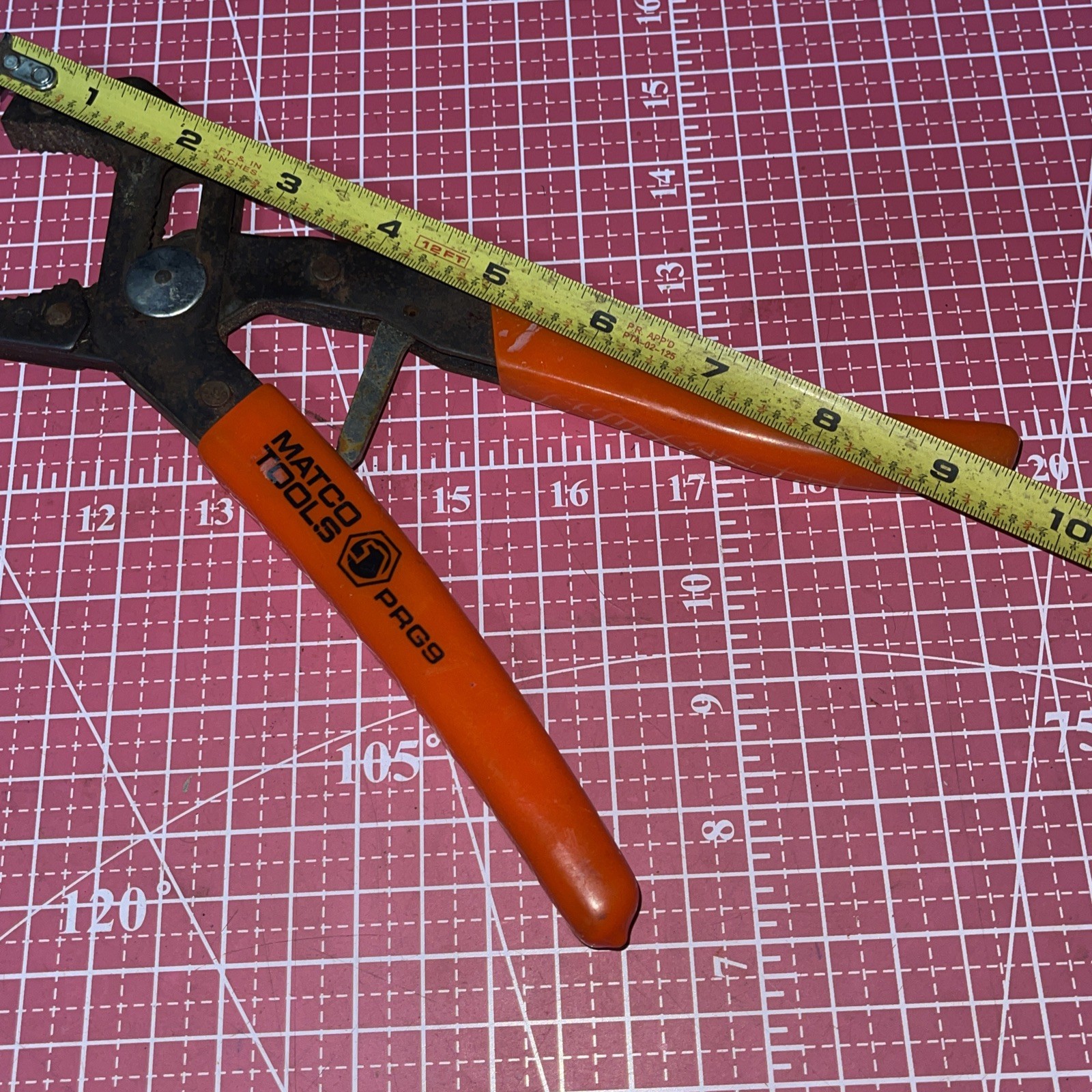 Matco Tools USA PRG9 Self Adjusting Pliers Nice 9 In Adjustable 1-7/8 Jaw