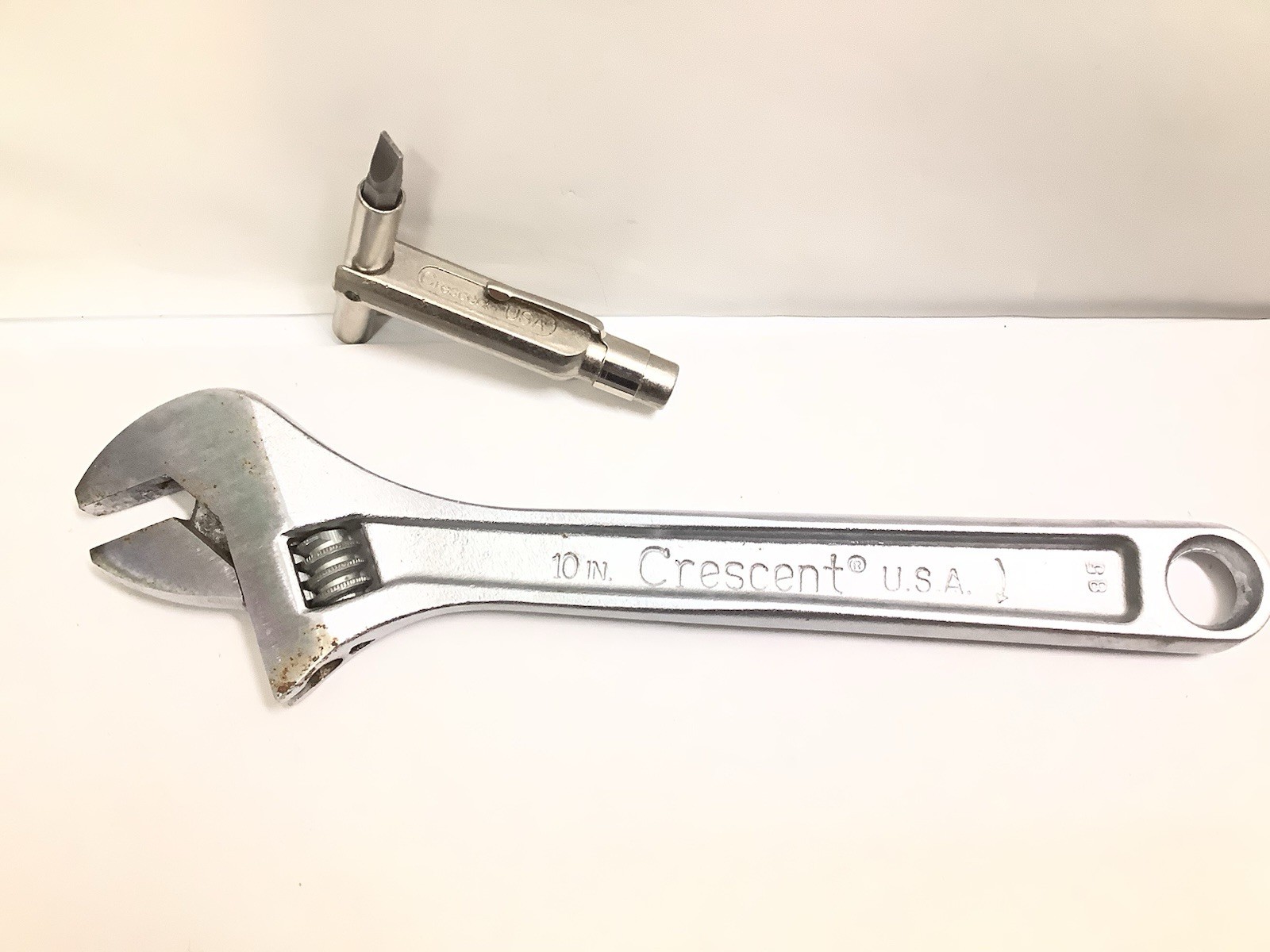 Vintage Crestoloy wrench USA & 7-1 Multi folding pocket screwdriver crescent