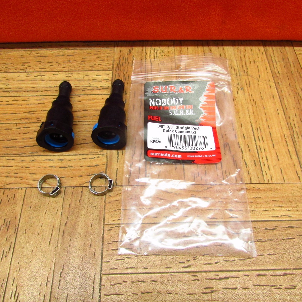 S.U.R. & R KP020 3/8″-3/8″ Straight Push Quick Connect 2 Pack