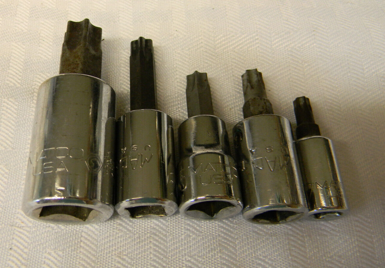 MAC & MATCO 5PC COMBINATION DRIVE TORX SOCKET SET T27, T40, T45, T50, T60