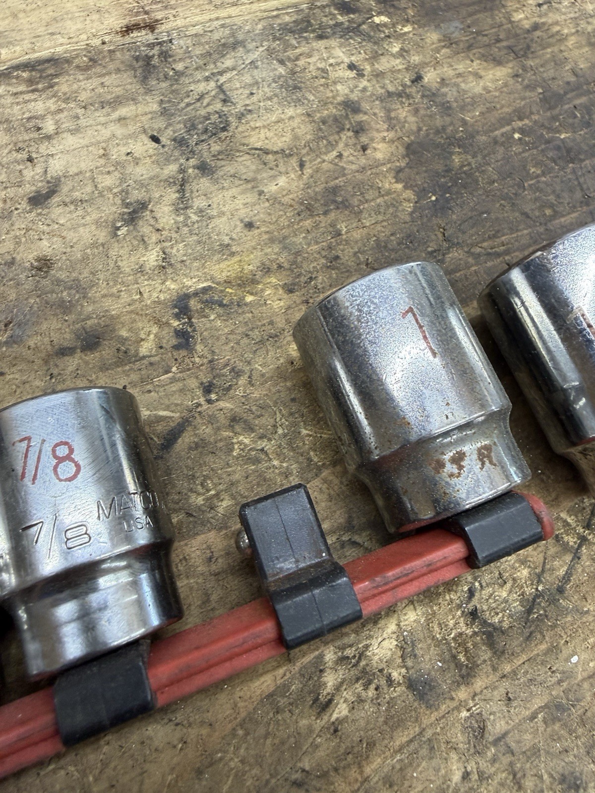 Matco 10pc 1/2 Drive 6 Point Socket Set SAE 7/16” To 1 1/8”