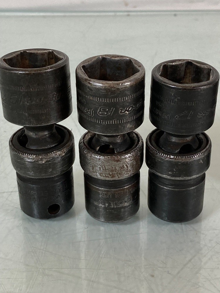Snap-on 3/8″ 212IPFM Drive 6 Point Metric Swivel Impact Socket Set 11PC 9mm-19mm