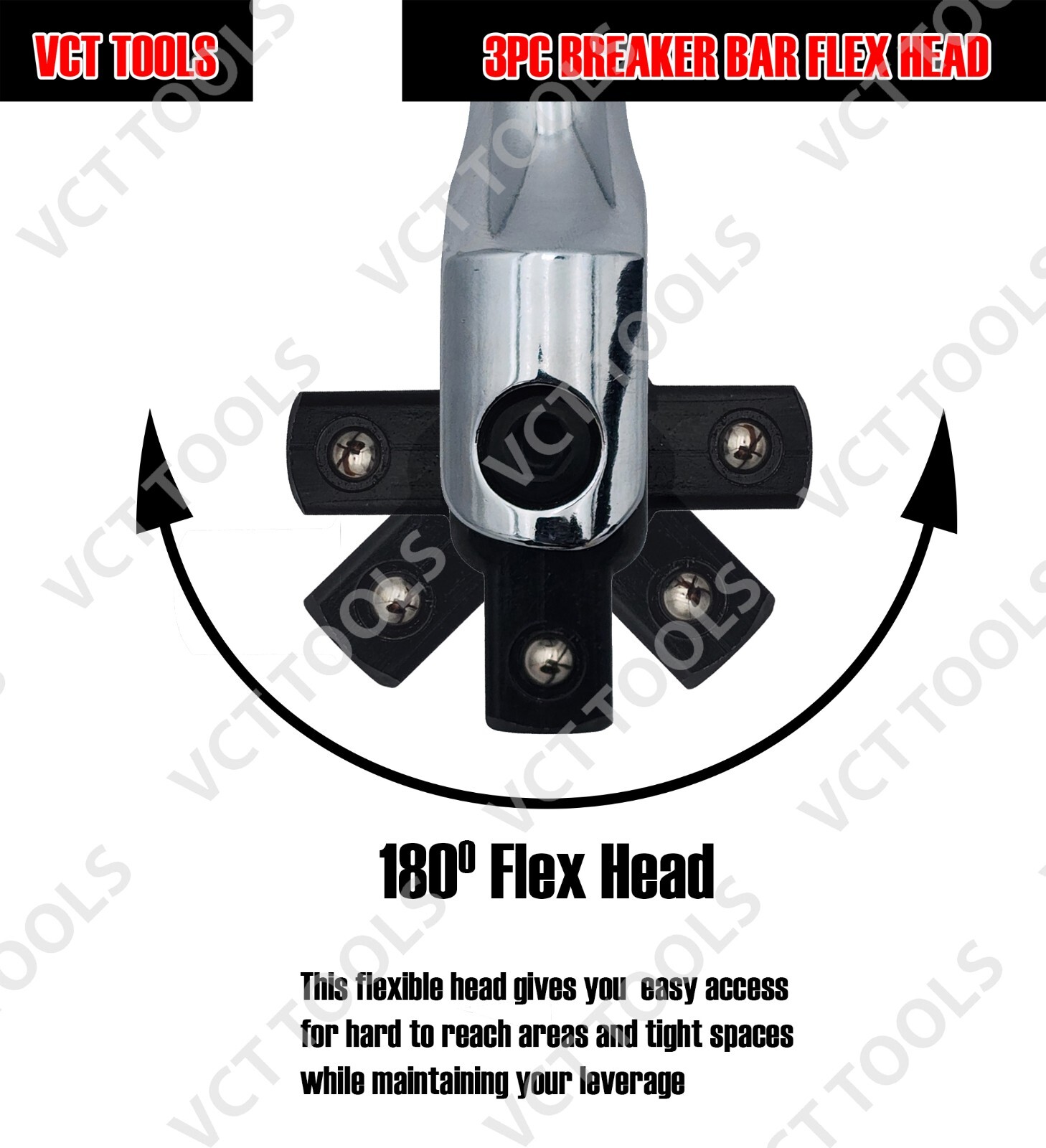 3pc Breaker Bar Set, 1/4», 3/8» & 1/2» Drive, Heavy Duty 6″, 10″, 15″ lengths