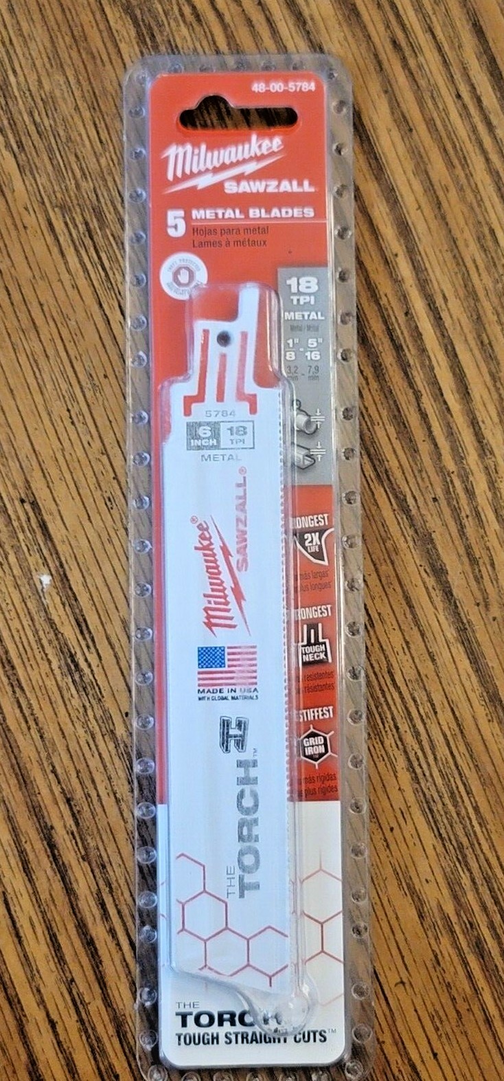 5pk Milwaukee 6″ TORCH Metal Cutting Sawzall / Reciprocating Saw Blades 18 TPI