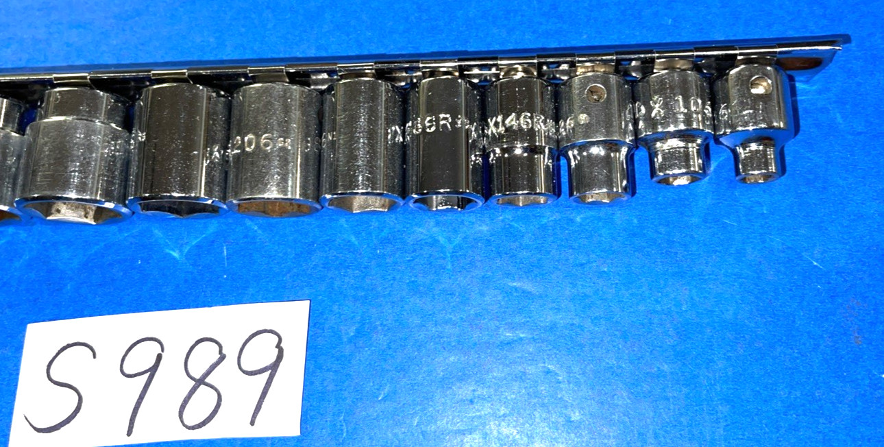 MAC TOOLS 12 PIECE 3/8 DRIVE SAE SHORT CHROME SOCKET SET 6 POINT 1/4 TO 15/16