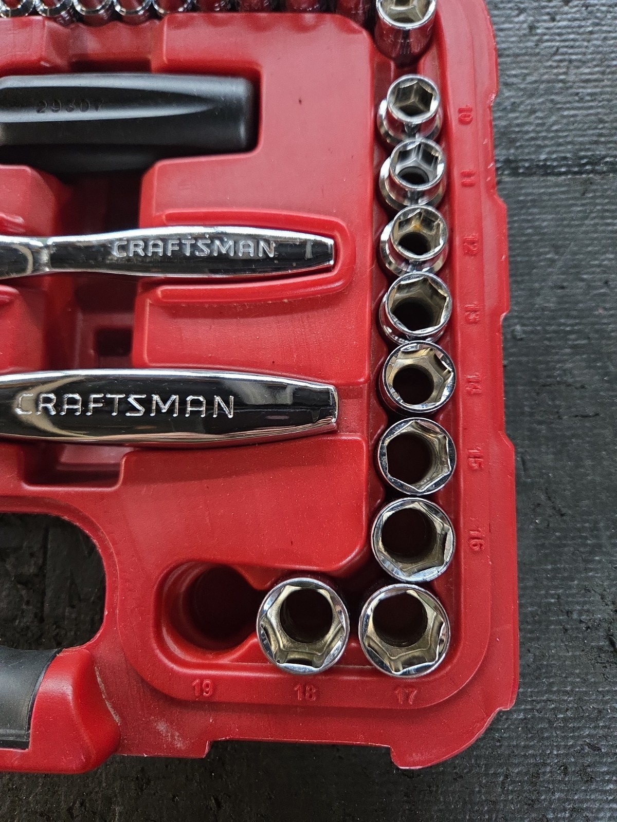 Sears CRAFTSMAN 51 Piece Max Axess Pass Thru Tool Set 29309 Missing 19mm, 1/2