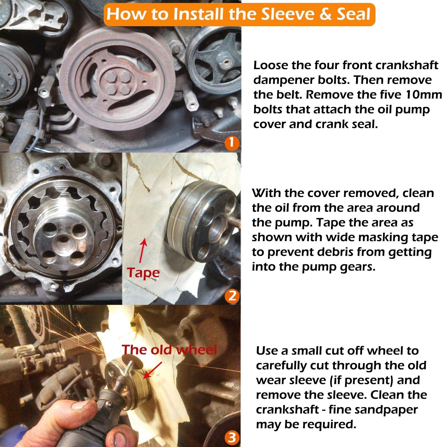 303-770 Crankshaft Rear Main Seal 303-761 Front Crank Wear Sleeve Installer Set