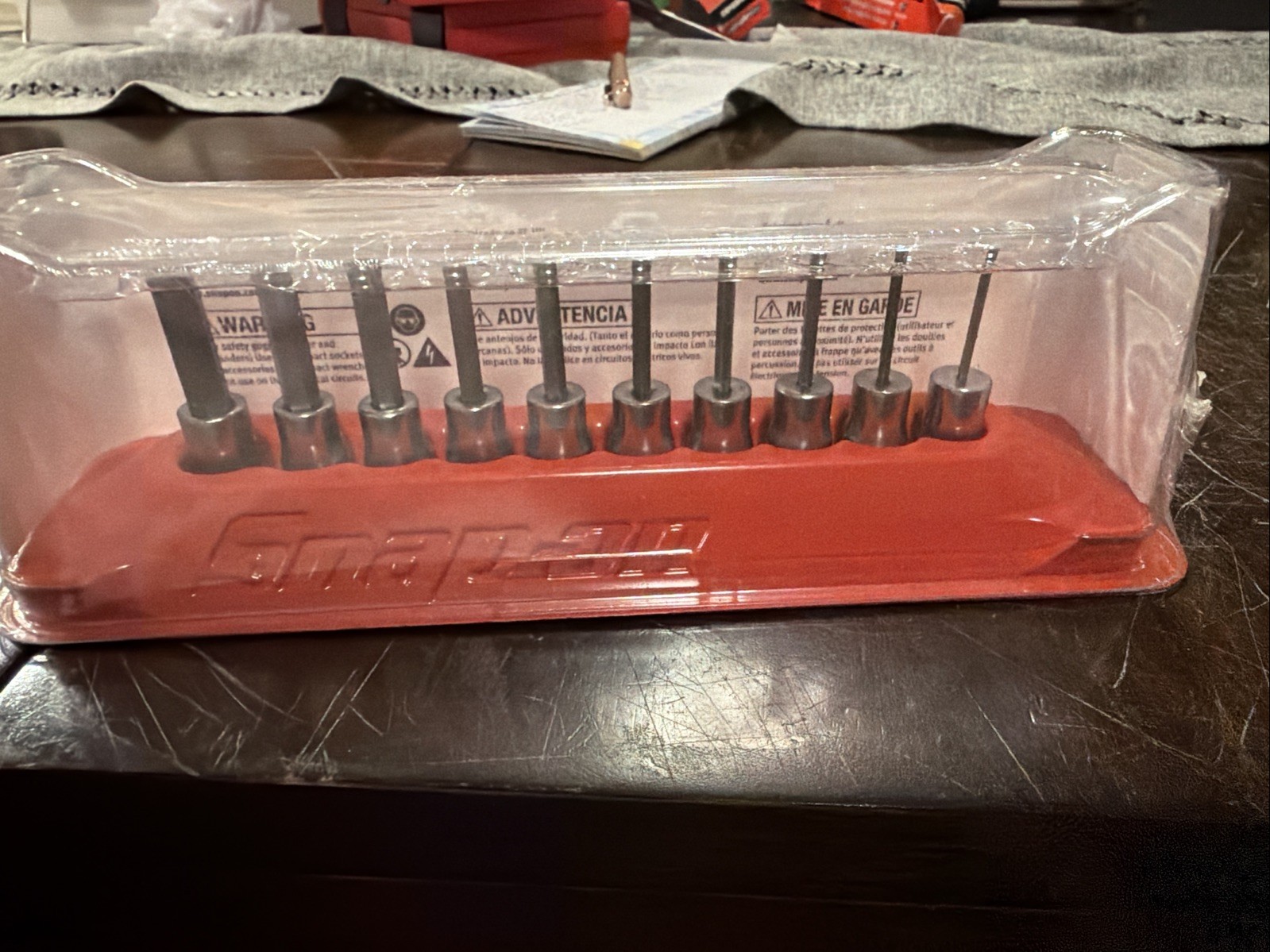 SNAP ON 110ETMAY 10 Piece SAE had Socket Driver Set . 1/4” Drive . 1/16-1/4”