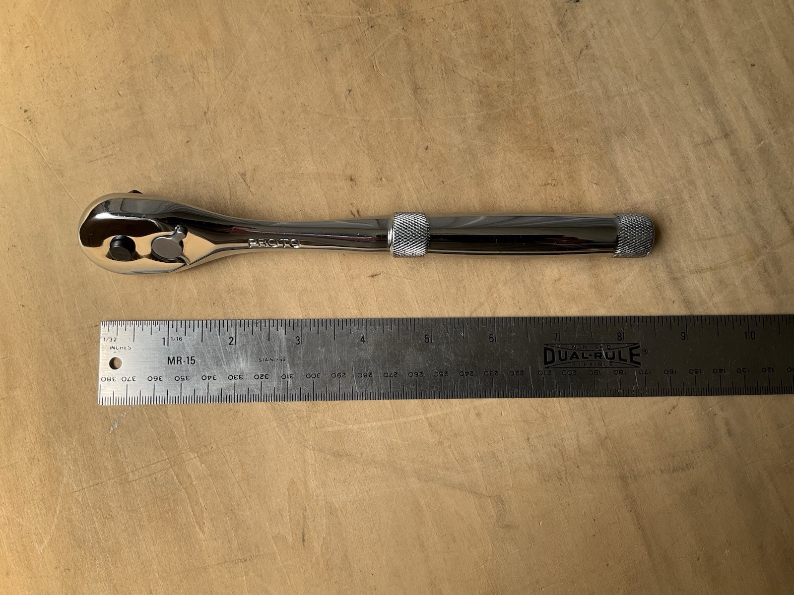 Proto J5249XLQR Quick-Release Pear Head Ratchet 3/8″ Drive 8-1/2″