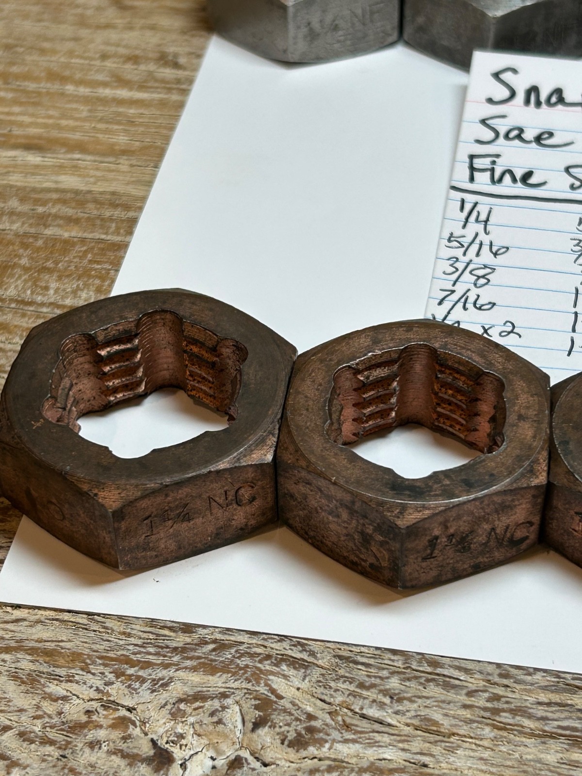 Snap On NF-SAE Fine & NC-USS Coarse Rethreading Dies Hex Nut Size Sets .25-1.25”