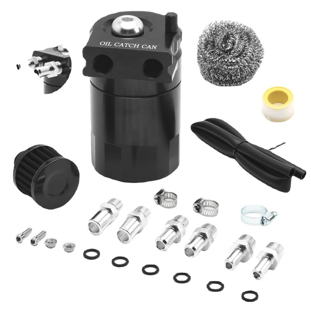 Oil Catch Can for Car 300ML Aluminum with Integrated Air Filter System