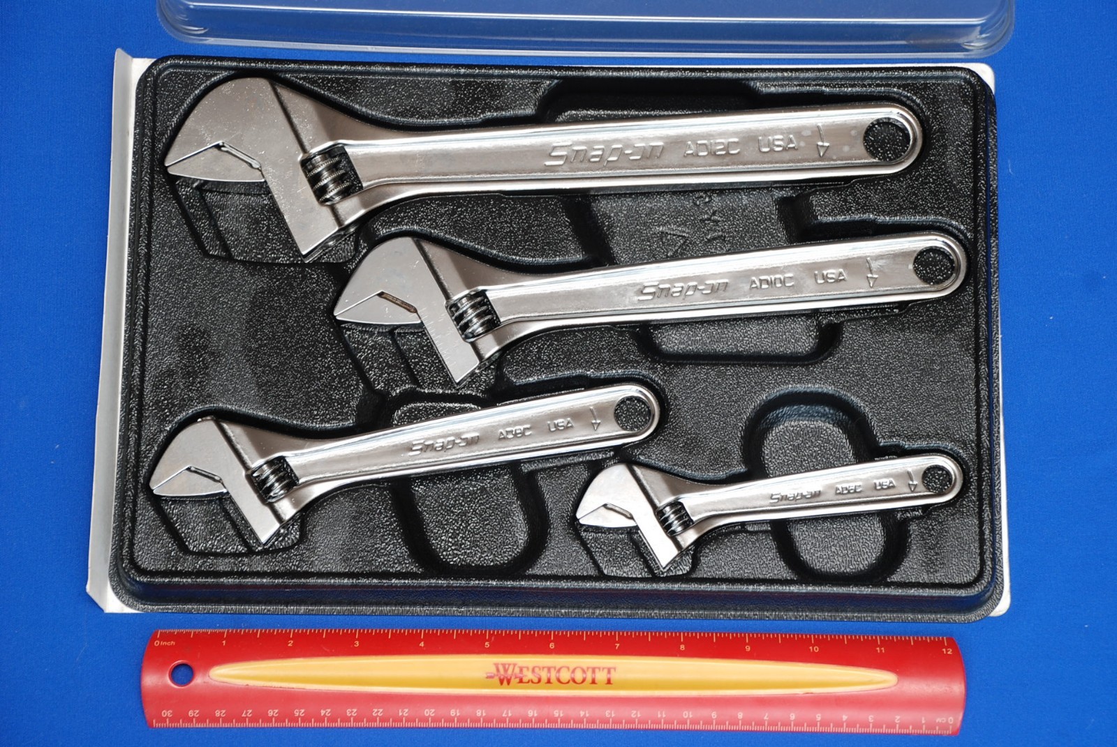 Snap-on NEWEST USA Made 4 Piece Adjustable Wrench Set 6″, 8″, 10″ and 12″