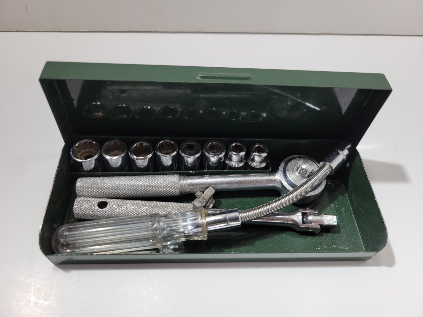 Vtg Allenite Tools M123C 12 Piece Socket Ranch Set Chrome Plated Heat Treated
