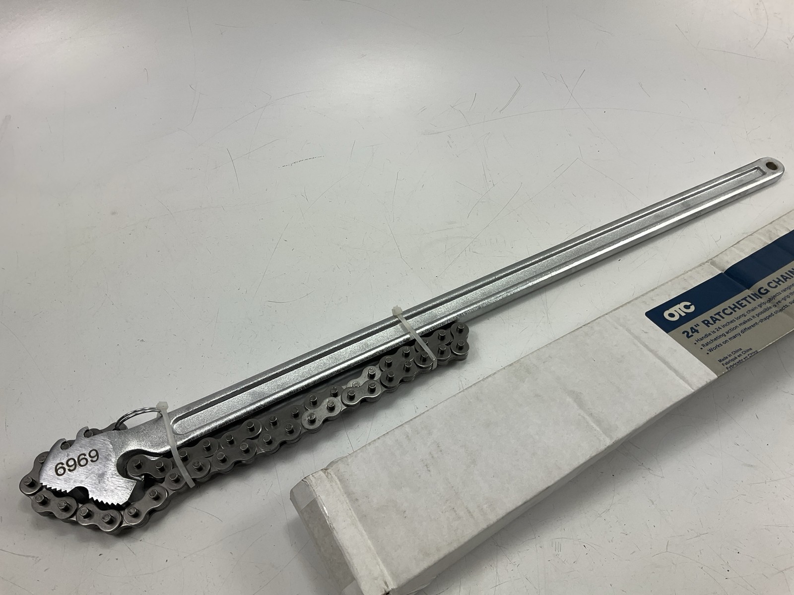 OTC 6969 24-inch Ratcheting Chain Wrench 3″ To 6-1/2″ In Outer Diam