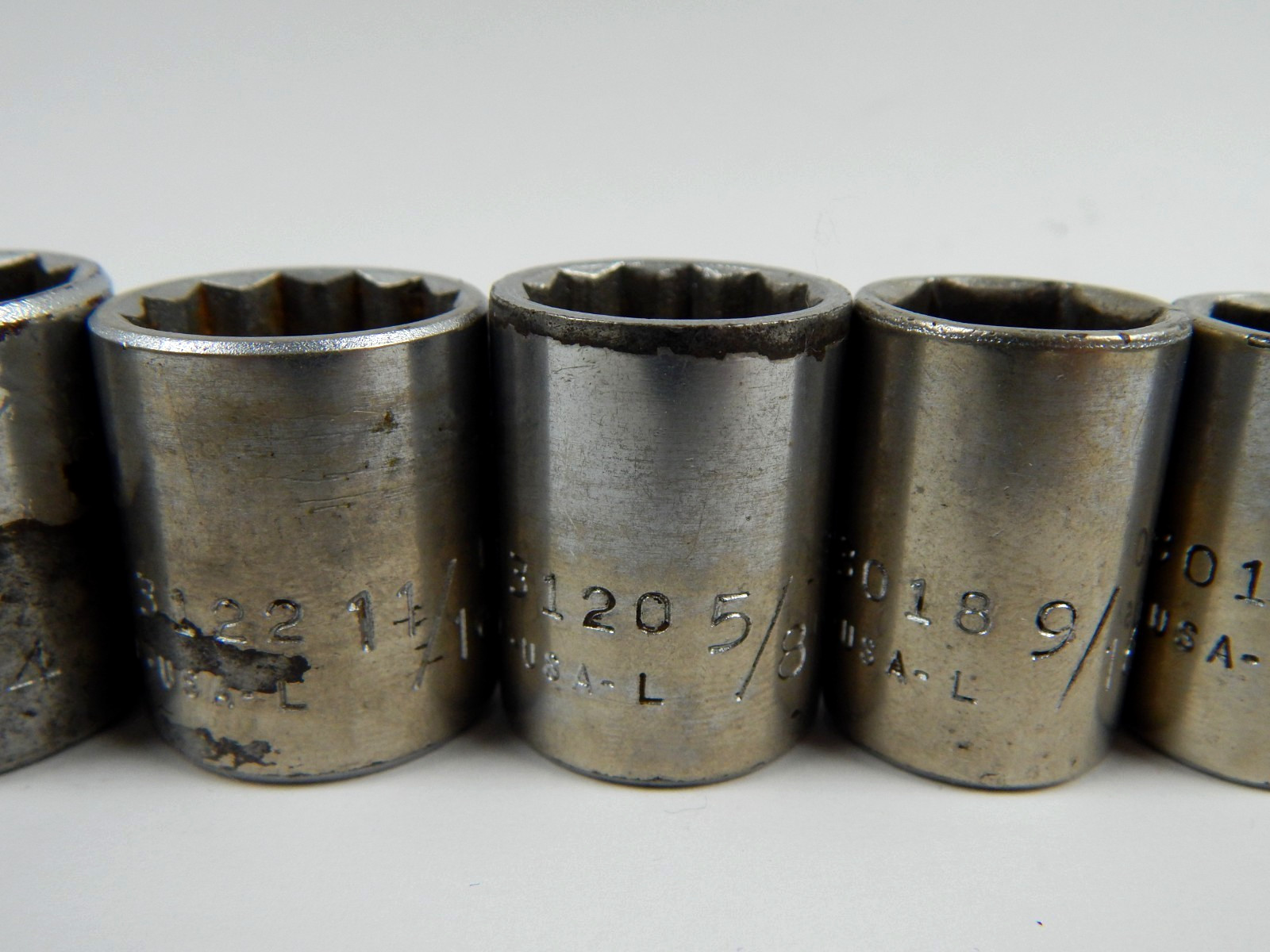 Vintage Wright Tools 3/8” Drive Shallow SAE Sockets 3/8″ to 7/8″ 3012 to 3128