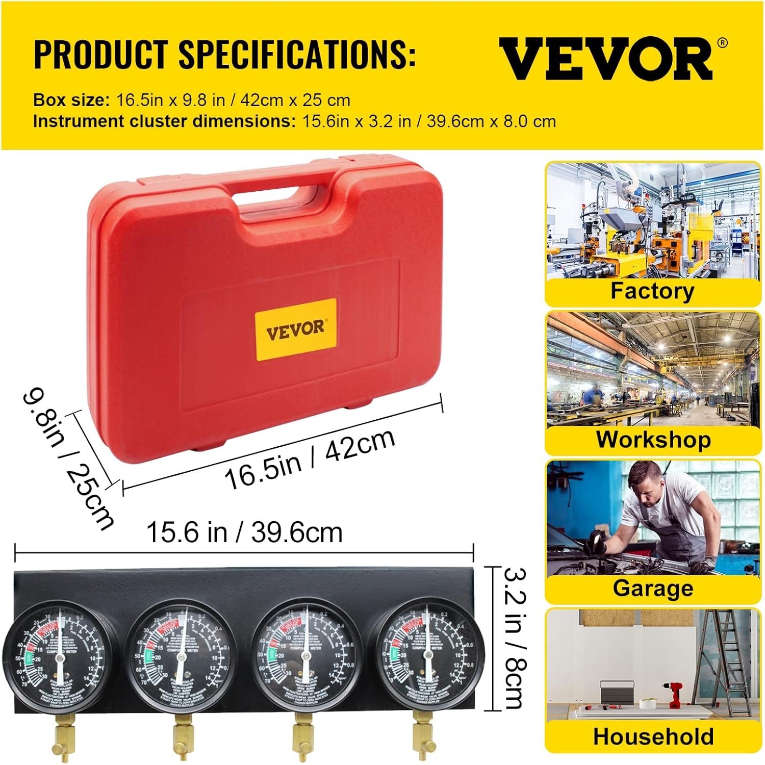 Pro Carb Sync Tool Kit 4 Gauges Vacuum Carburetor Adjuster Corrosion-Resistant