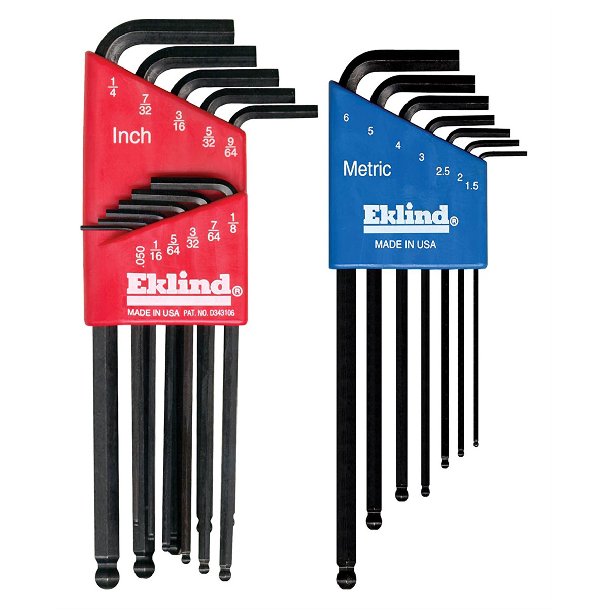 Eklind Tool 13218 18pc Combo SAE & Metric Long Ball End Hex-L Hex Key Set