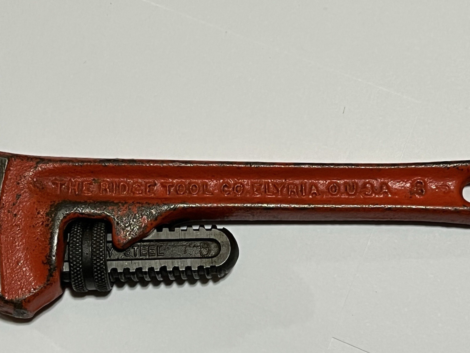 RIDGID Vintage Ridge Tool Co 8″ Heavy Duty Straight Pipe Wrench USA NICE