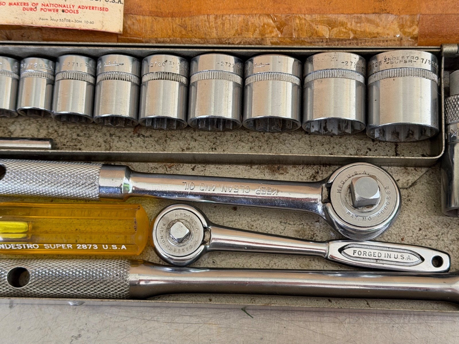 Vintage Indestro Tools USA Drive Socket Set G-20