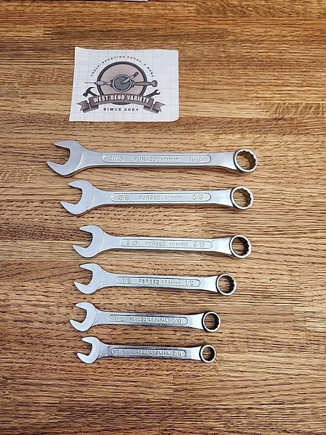 Vintage Sears 6pc SAE Wrench Set 4390