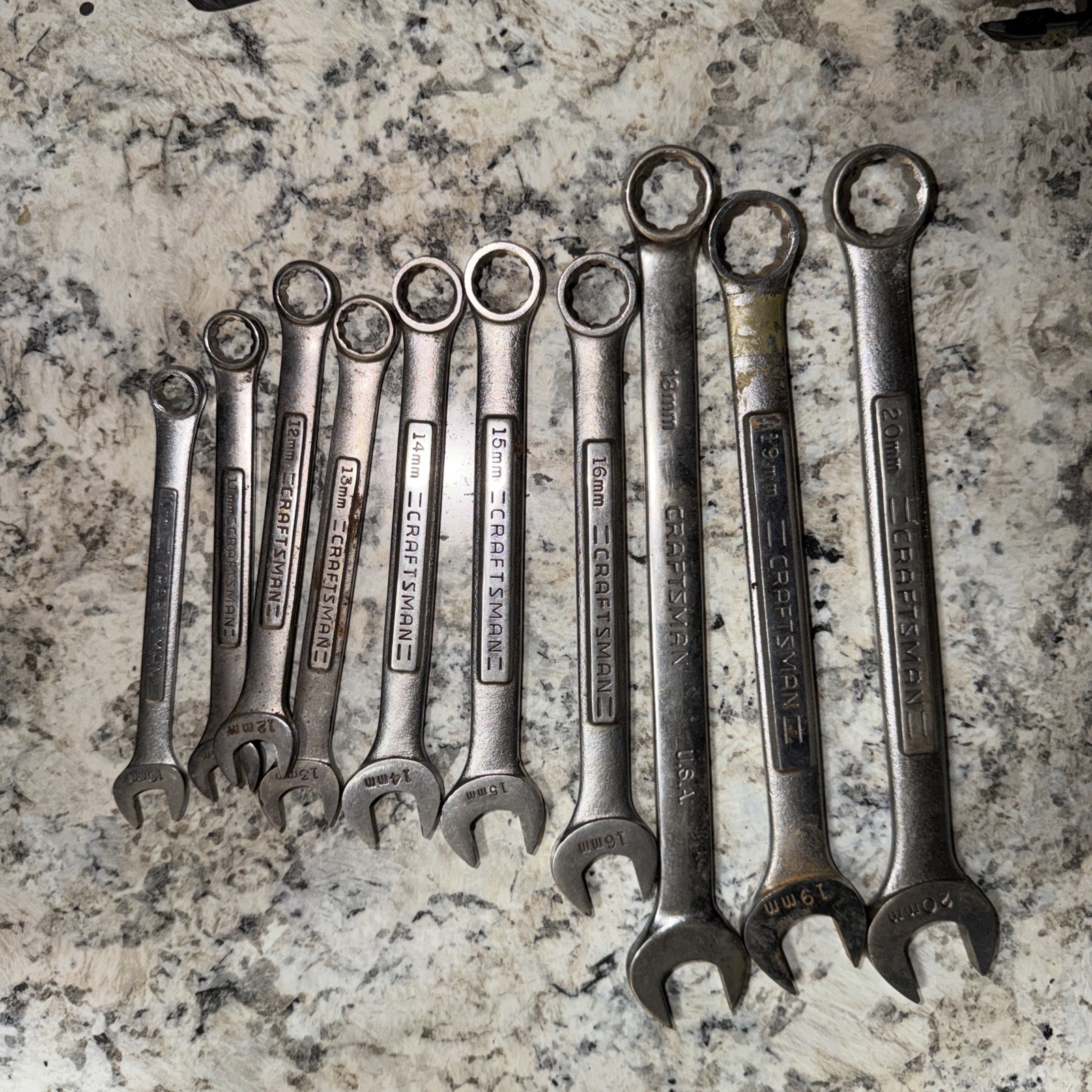 Craftsman USA Combo. Wrench Set 10mm-16mm,18-20mm
