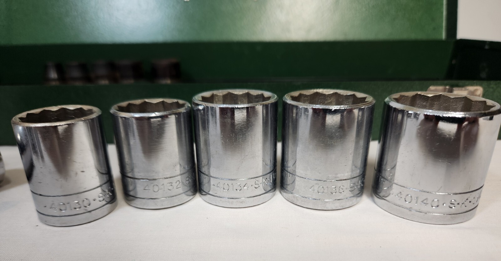 S-K Tools 1/2″ Socket Set 12 Point Chrome 6 Point Impact Ratchet and Box