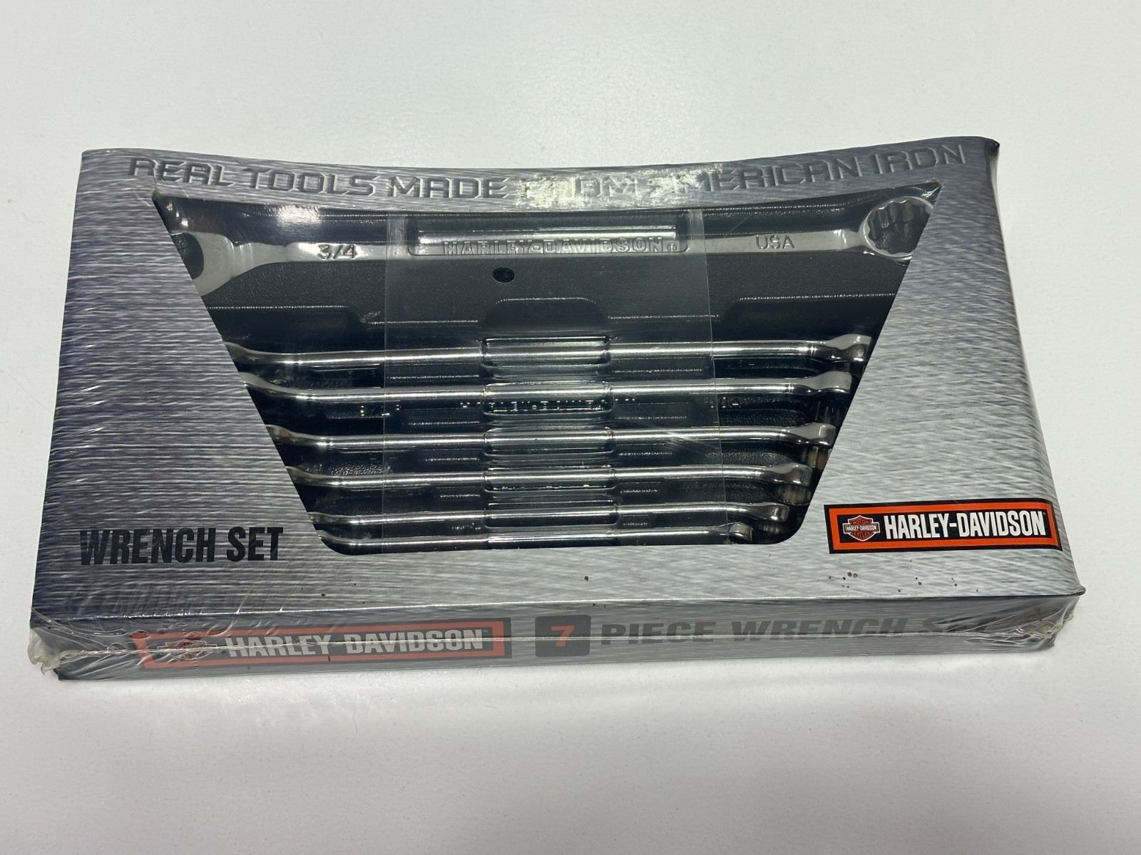 🇺🇸 Harley Davidson HD USA American Iron 7 Piece SAE Full Polish Wrench Set NEW