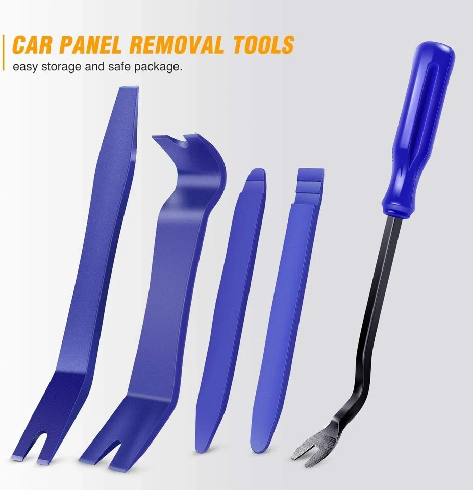 Plastic Trim Removal Pry Tool fits Car Radio Panel Door Dash Clip Fastener Bule