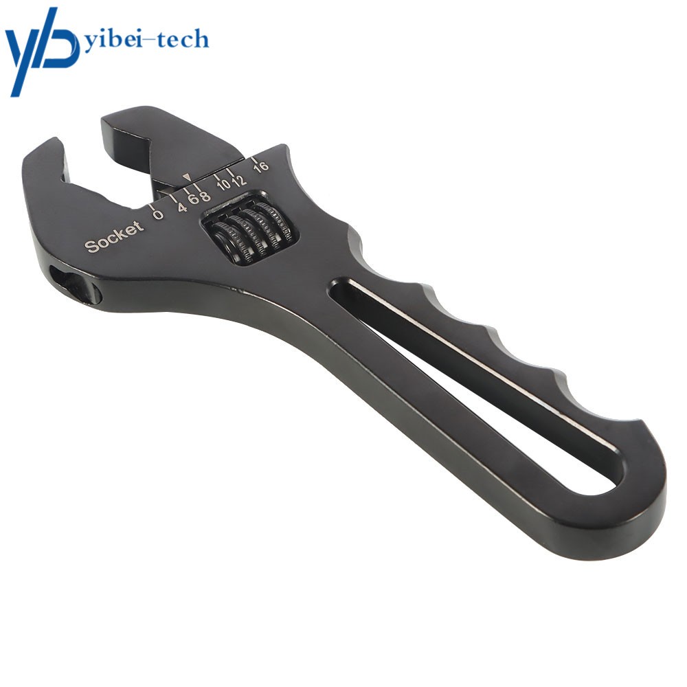 Black Adjustable Wrench Aluminum Tool Spanner for Hose End Fitting 3AN-16AN