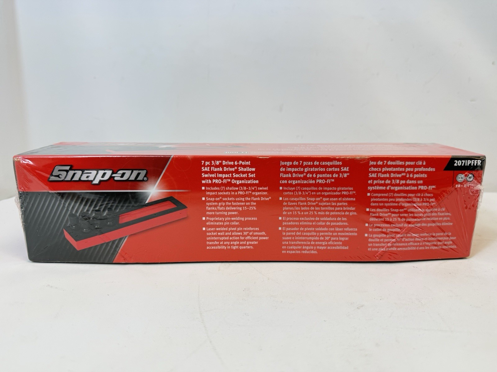 NEW Snap On 207IPFFR 7pc Drive 6Point SAE Flank Drive Shallow Swivel 3/8″-3/4″