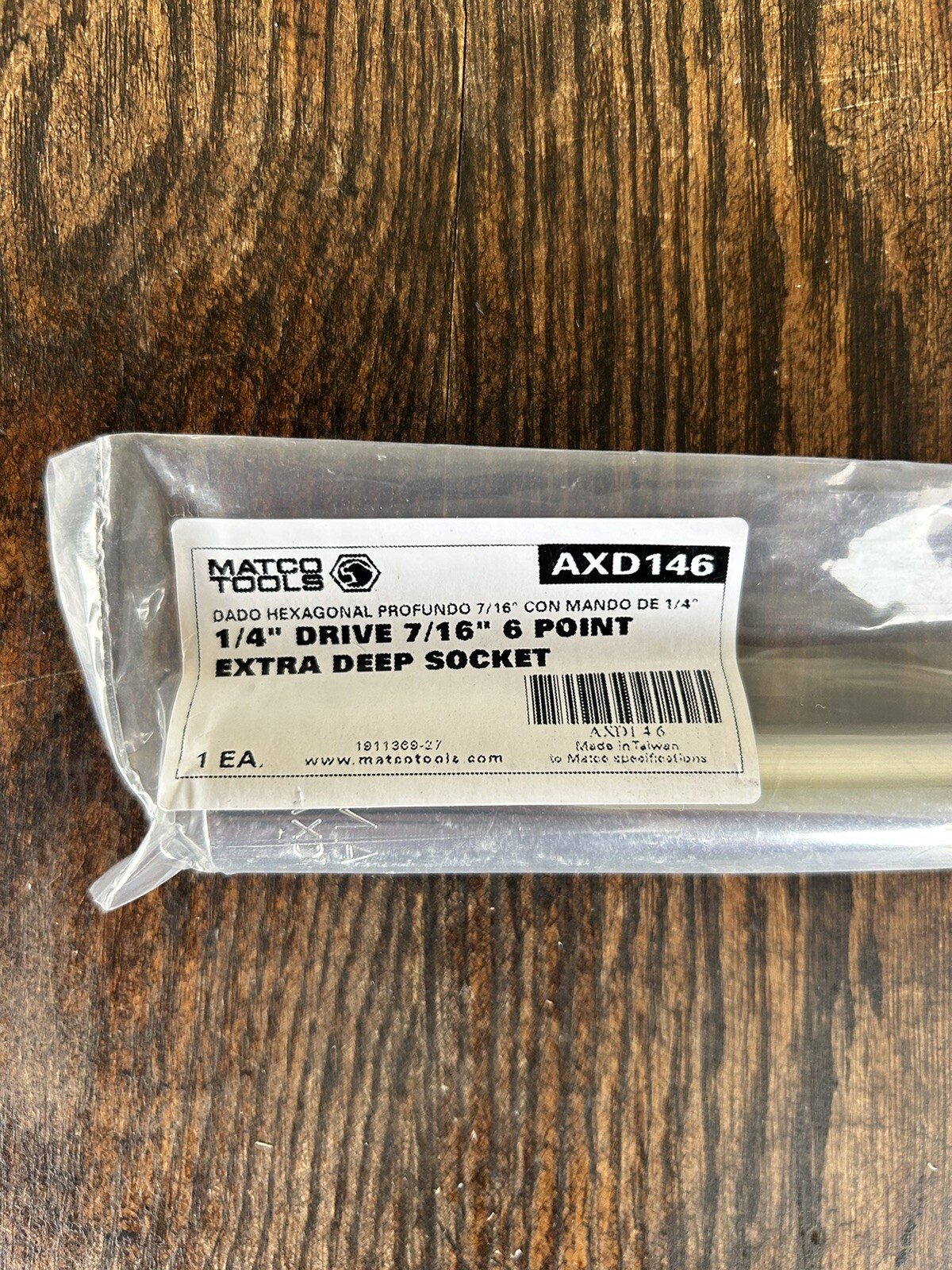 Matco Tools 1/4″ Drive 7/16″ 6 point Metric Chrome Extra Deep Socket AXD146