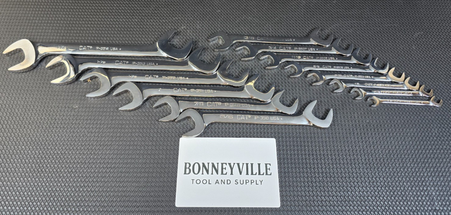 CAT Tools USA 3/8″ to 1-14″ 14pc SAE Open End Angle Wrench Set Snap On