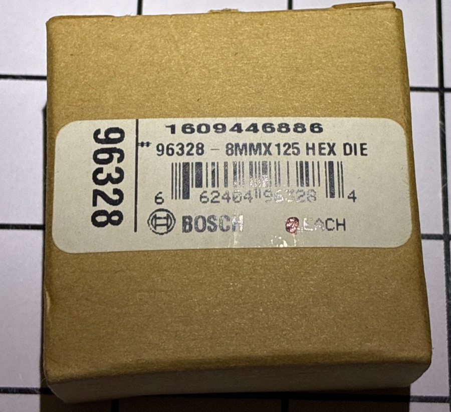 Bosch 8 Mm 1.25 X 1 In. Hex Metric Die 96328, 1609446886 discontinued