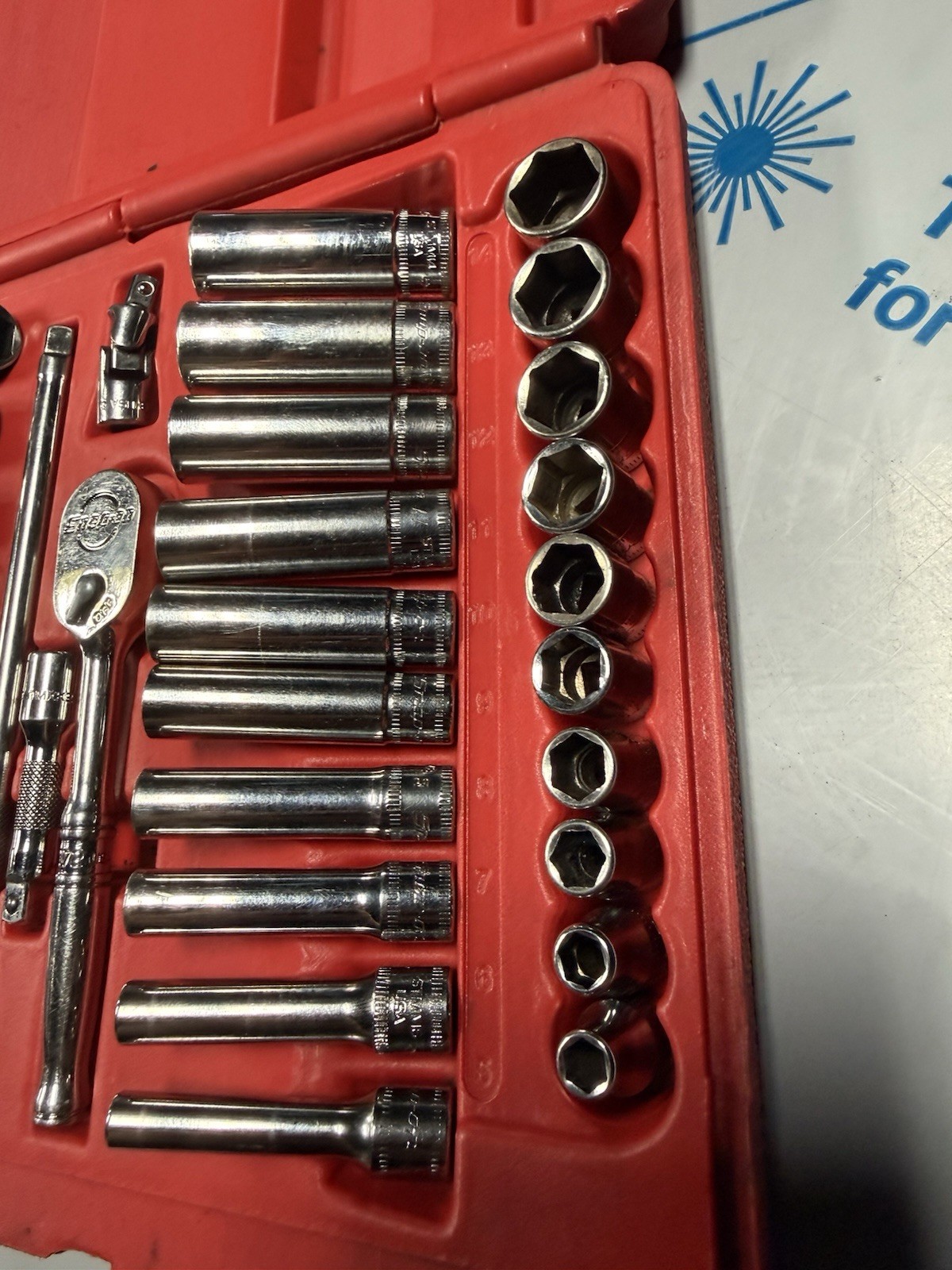 Snap-on 144TMPB 44pc 1/4″ Drive 6 Point Metric/SAE Socket Set.