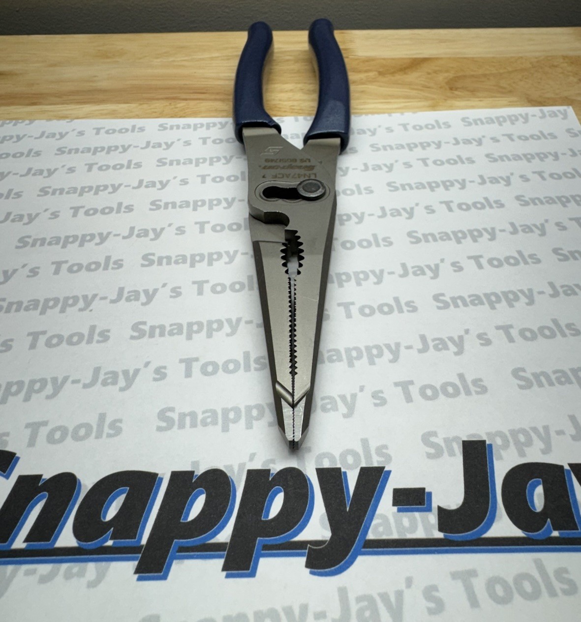 Snap-on Tools USA NEW POWER BLUE Talon Grip Long Nose Slip Joint Pliers LN47ACF