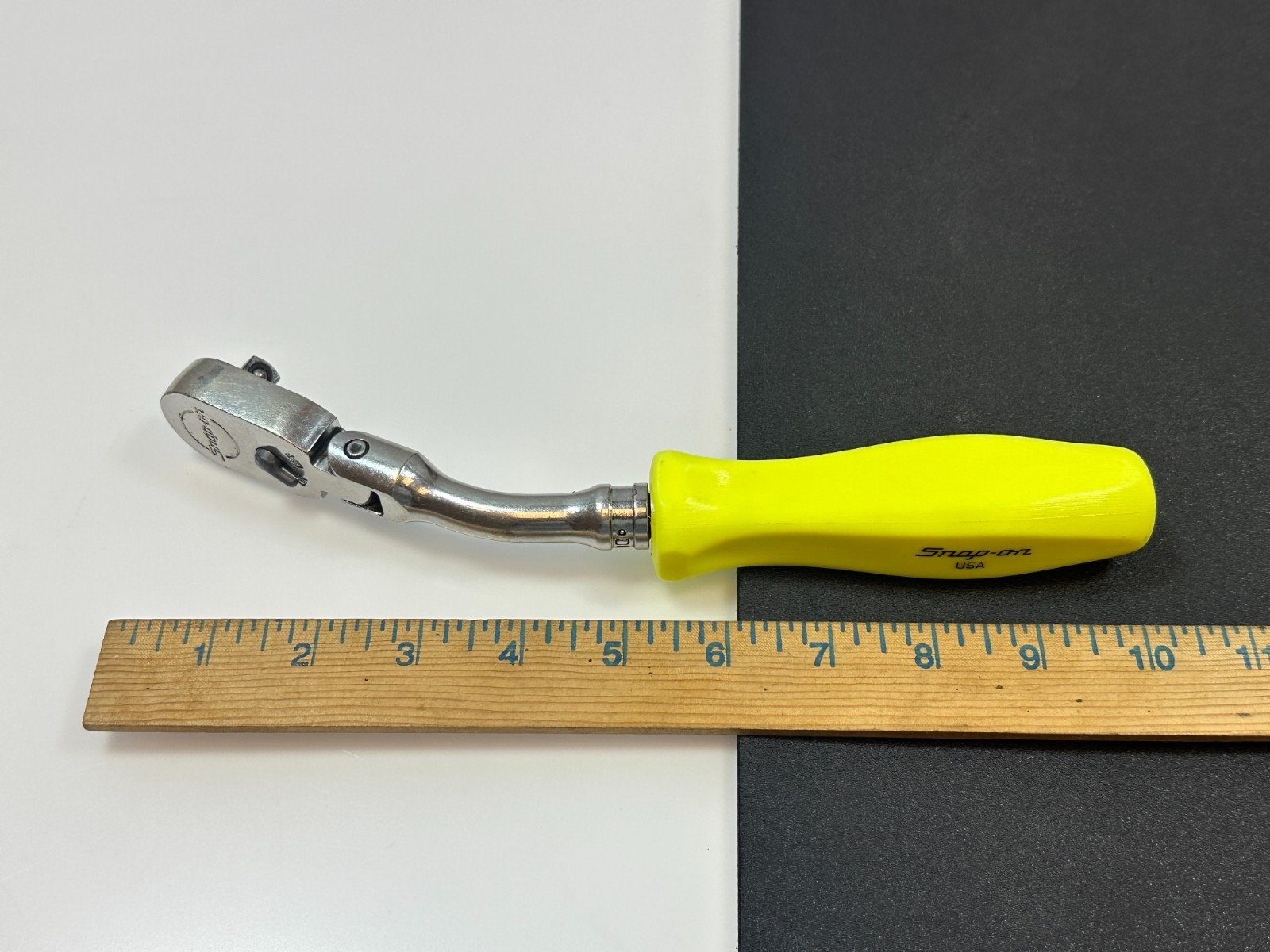 🇺🇸 Snap-on USA FHOF80 RARE 3/8” Drive Offset Flex Hi-Viz Hard Handle Ratchet