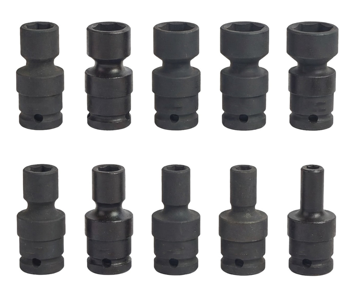 10-pc Metric 1/2″-dr UNIVERSAL SWIVEL SHALLOW IMPACT SOCKET SET