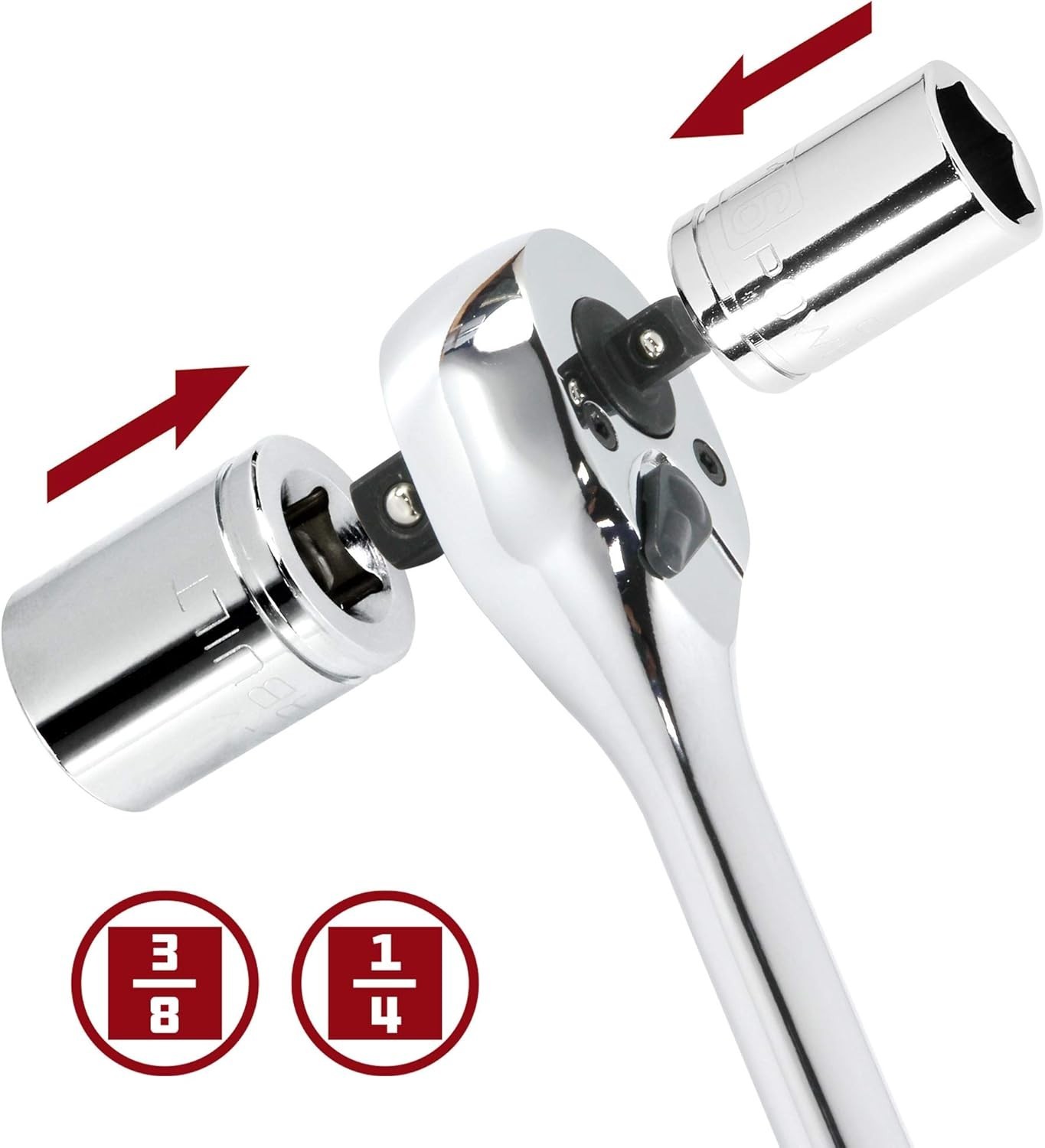 Dual Size Extendable Ratchet, 1/4-Inch and 3/8-Inch Drive, 72 Tooth, 5 Degree…