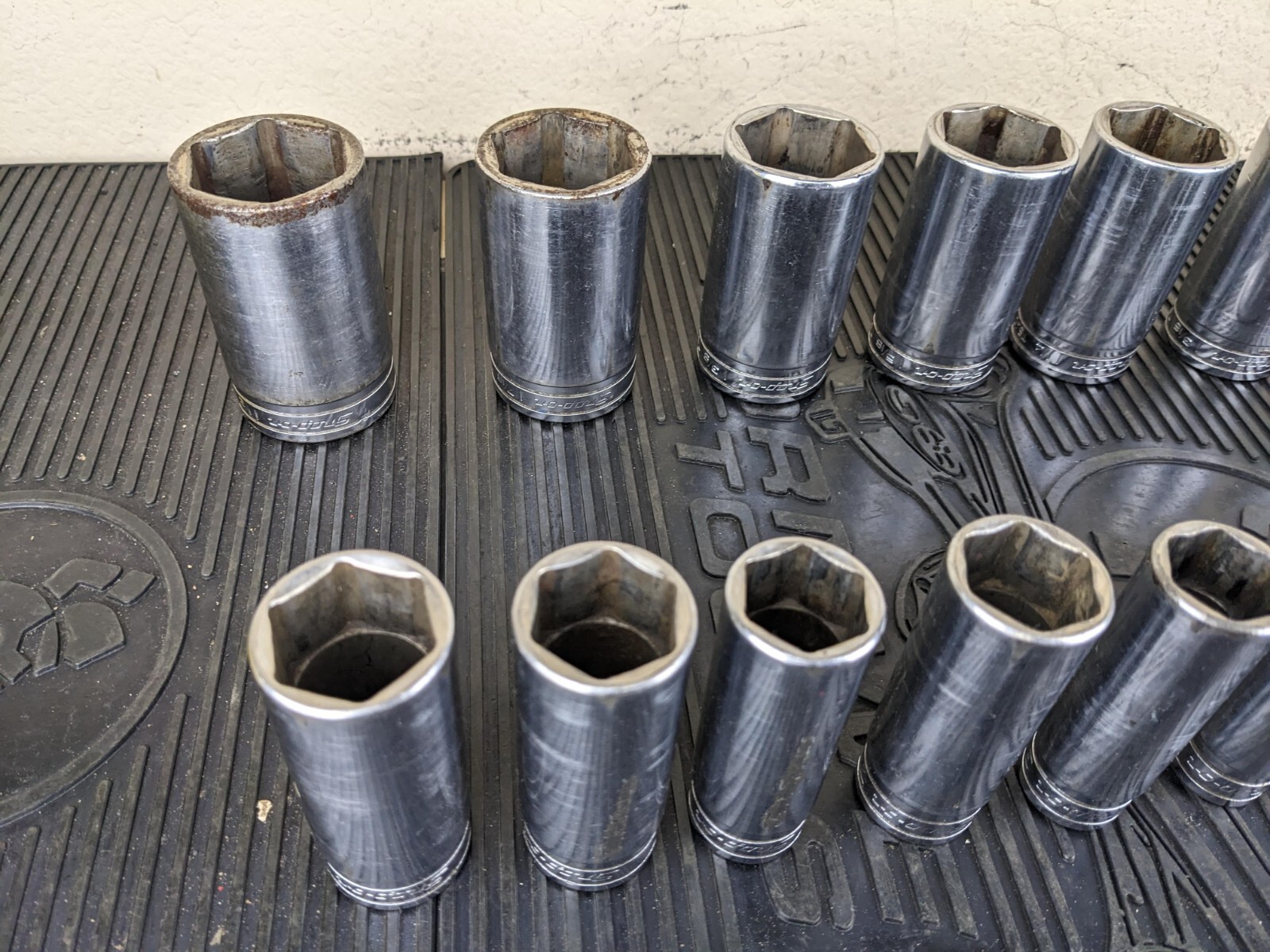 #bg790 Snap On 19 Piece 1/2″ Drive SAE Deep Socket Set 3/8-1-1/2″ USA
