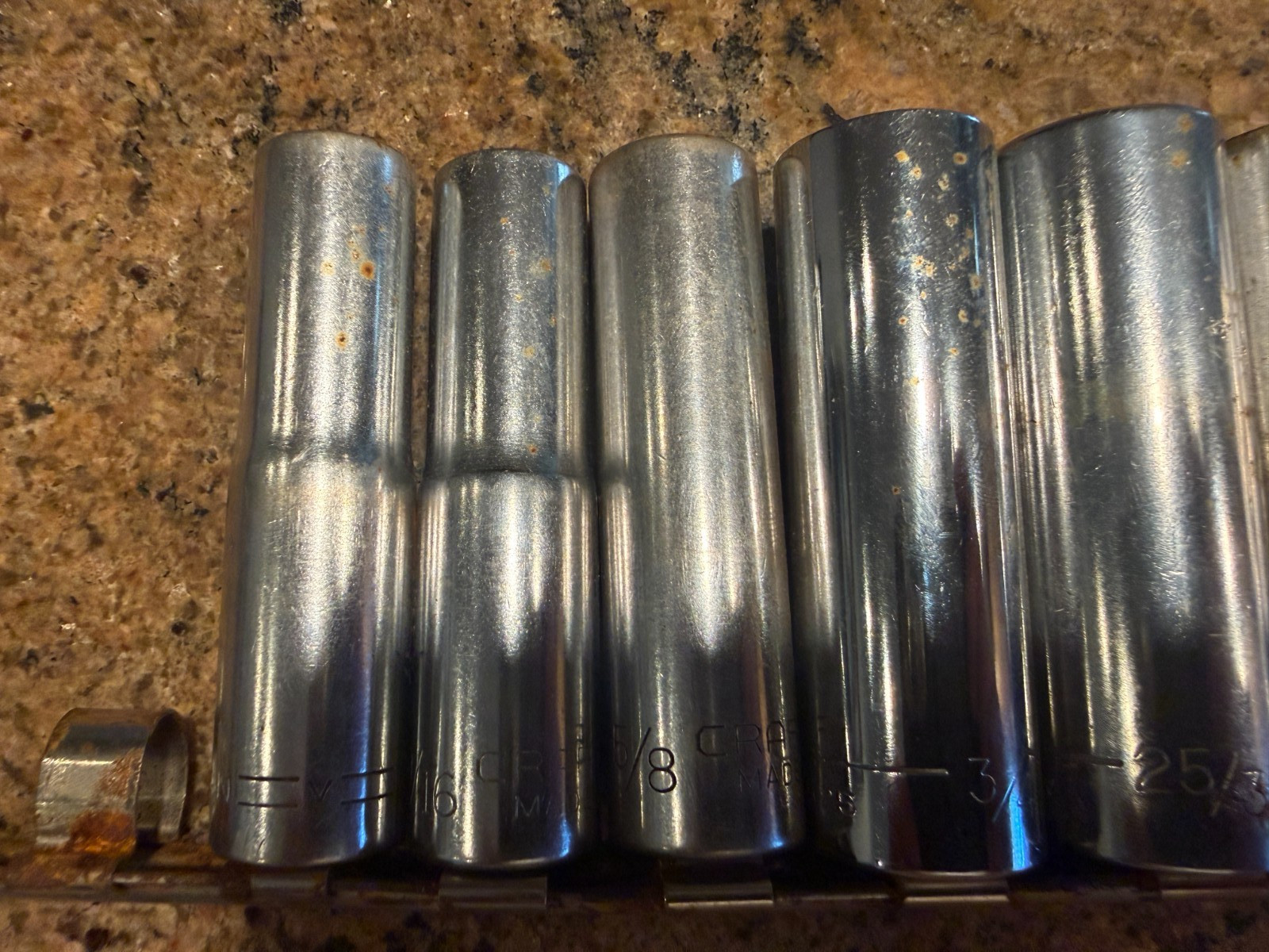 Craftsman USA 8 pIece SAE 3/8 dr. 12pt. Deep Socket Set FREE SHIPPING