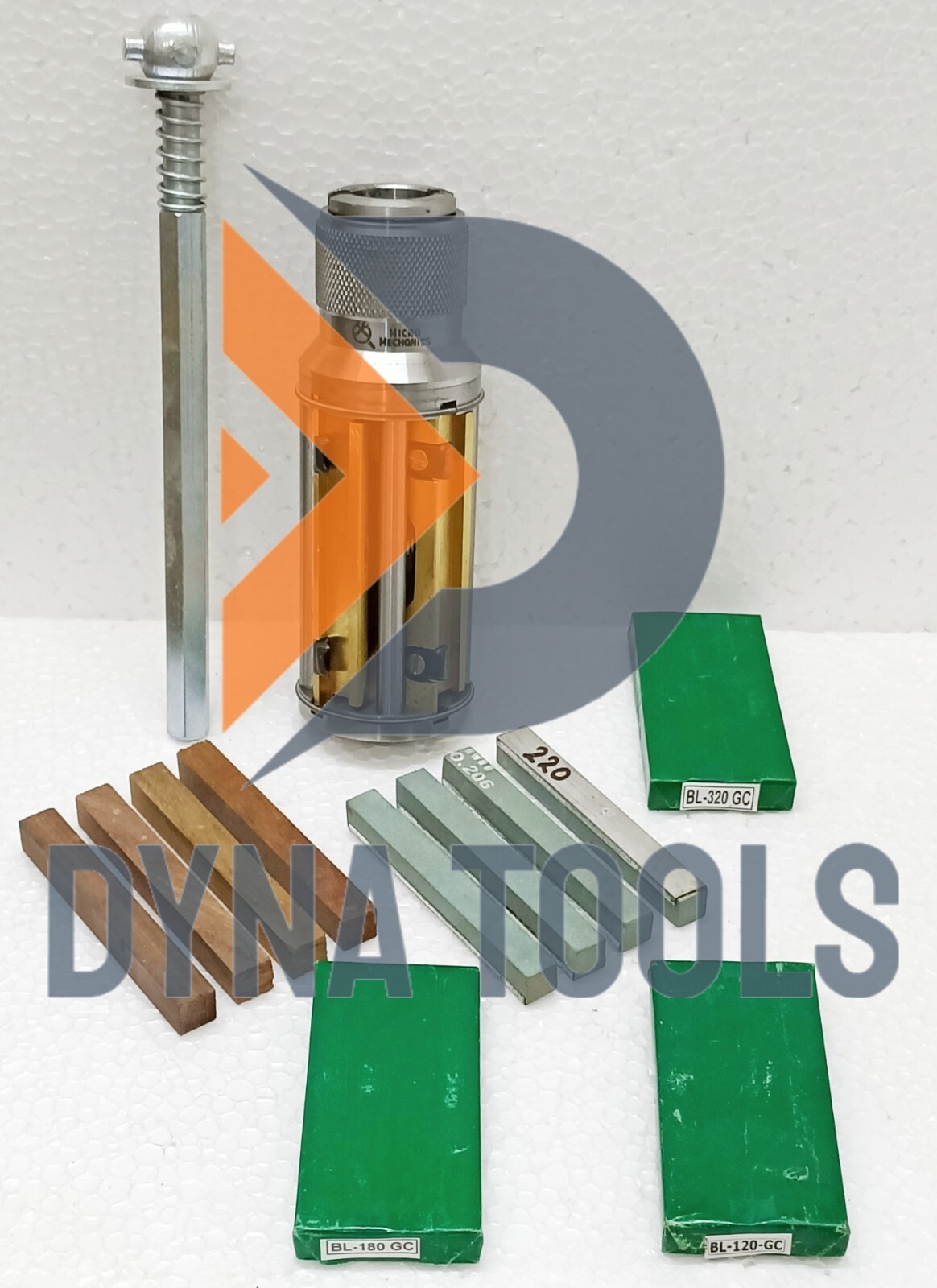 CYLINDER ENGINE HONE KIT + 4x SET GREEN STONES + 1 SET CURED WOODEN BLOCKS – ALL
