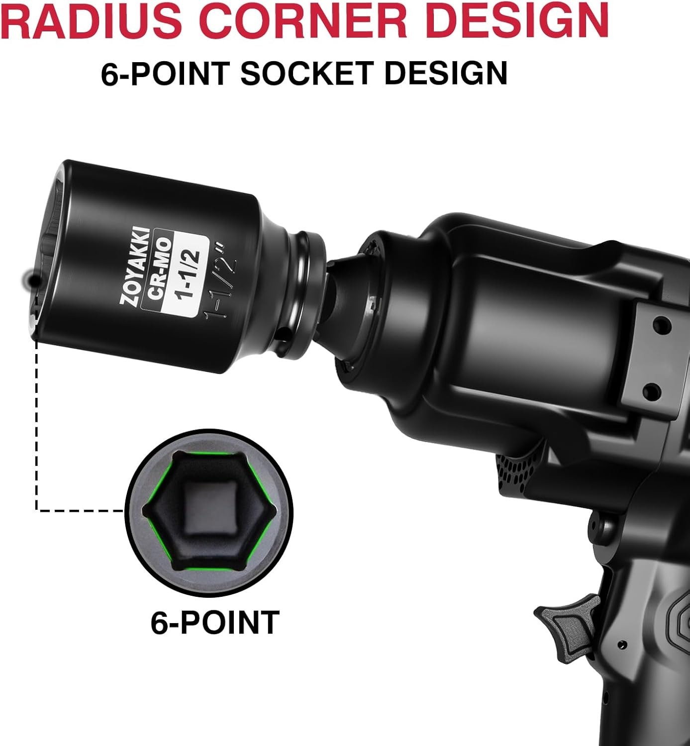 Corrosion-Resistant 1-1/2″ Deep Impact Socket – Professional-Grade Performance