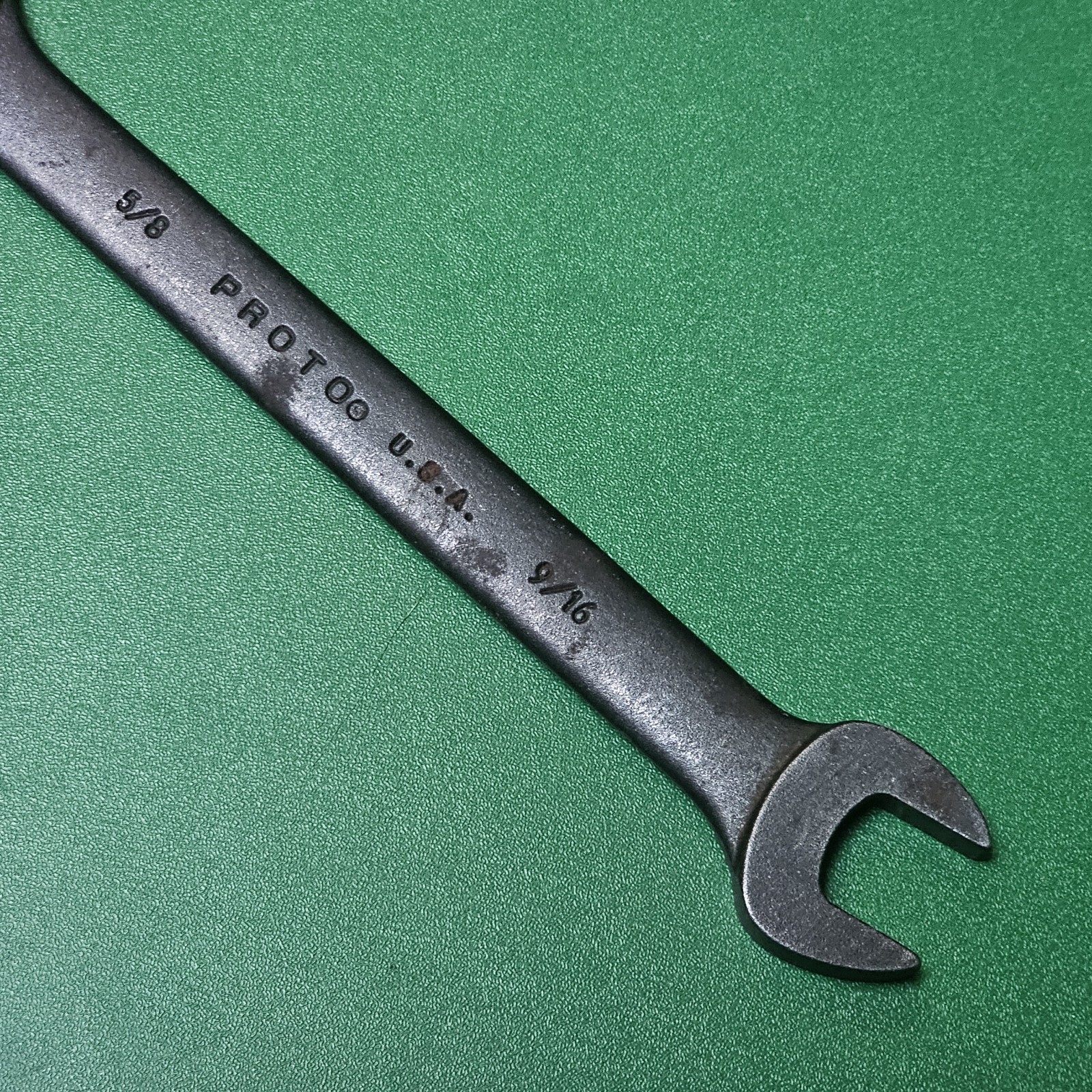 Vintage Proto 3030B Double Open End Wrench 9/16″ x 5/8″ USA Black Oxide Tool