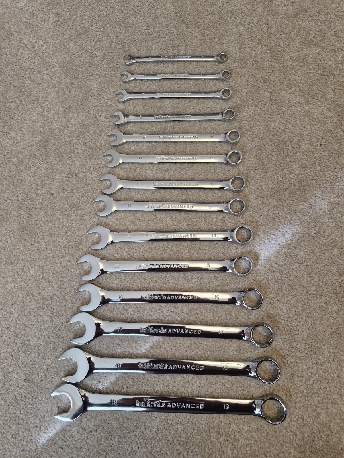 Set of 14 Hafords Advanced Spanners Metric NON-Ratchet combination -19mm
