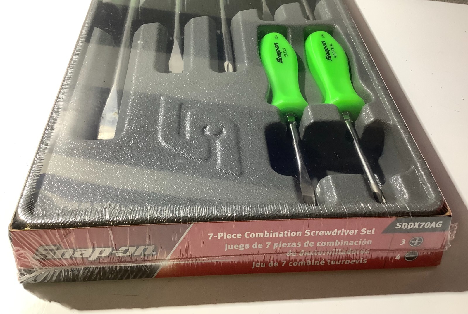 New Snap-on™ 7-piece Green Hard Handled Phillips & Flat Screwdriver Set SDDX70AG