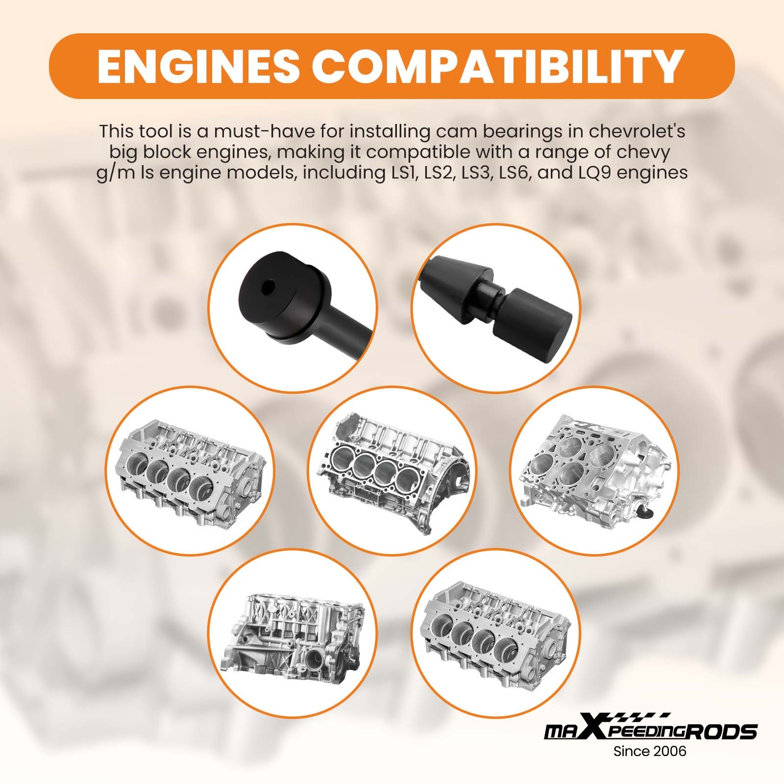 1PC Cam Bearing Installation-Removing Tool for Chevy LS1 LS2 LQ9