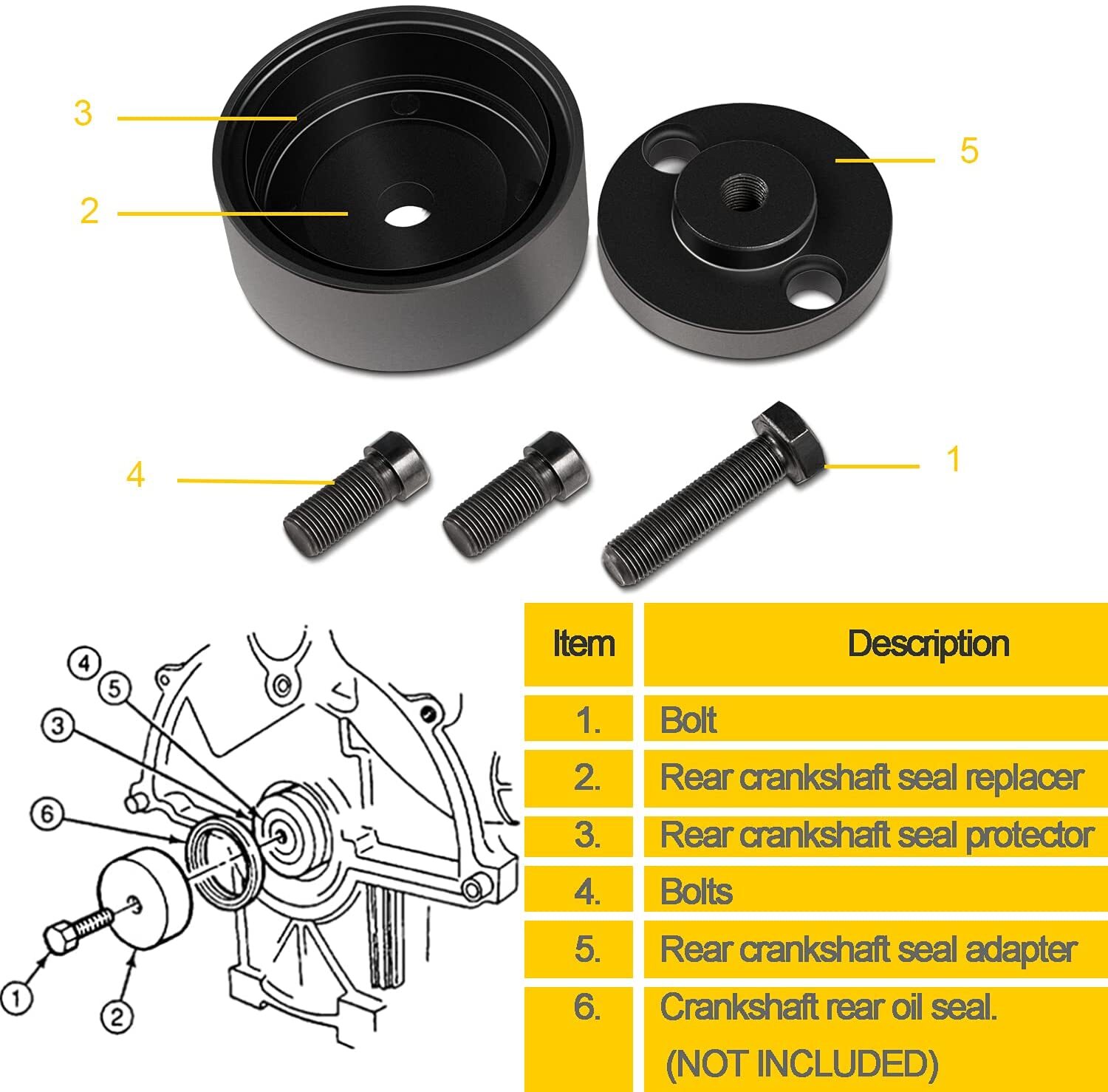 7834 Rear Crankshaft Seal Installer For Ford Ranger Explorer w/ 4.0L V6 Engine✨