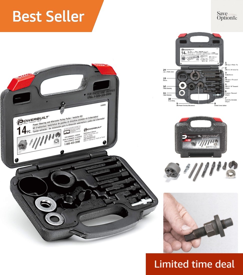 Power Steering and Alternator Pulley Remove and Install Tool Set, Replace Veh…